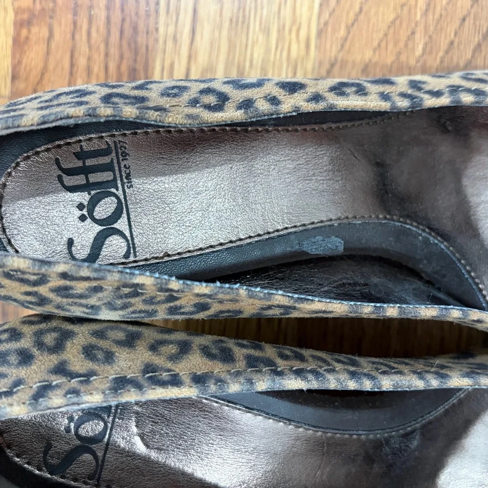 NWOB Sofft Leopard Wedge Shoes